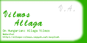 vilmos allaga business card